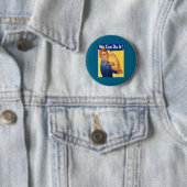 Doe Can Het Rosie Riveter Feministe Ronde Button 5,7 Cm (In situ)