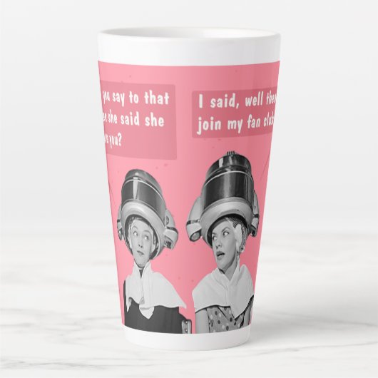 Doe dan niet mee aan mijn ventilatorclub. latte mok (Voorkant)