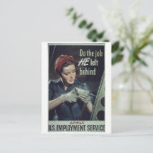 "Doe de baan die hij achterliet" Briefkaart (Staand voorkant)