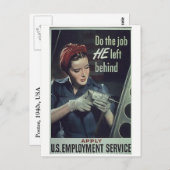 "Doe de baan die hij achterliet" Briefkaart (Voorkant / Achterkant)