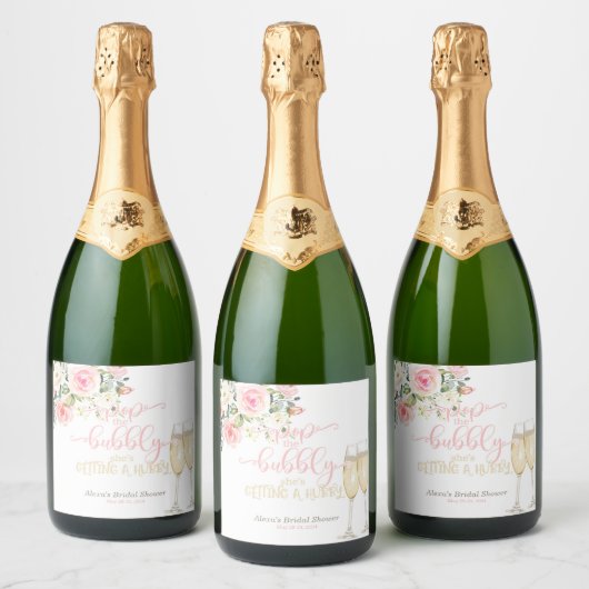 Doe de bubbels stuk, ze gaat trouwen sparkling wijnetiket (Flessen)