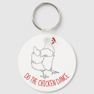 Doe de Chicken Dance Funny Cute Quirky Animal Art Sleutelhanger