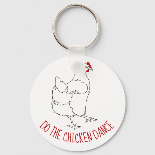 Doe de Chicken Dance Funny Cute Quirky Animal Art Sleutelhanger (Voorkant)