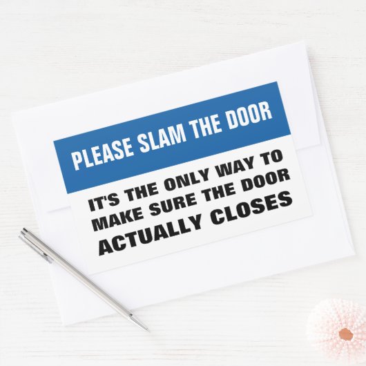 Doe de deur dicht rechthoekige sticker (Envelop)