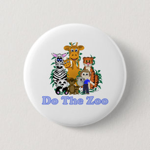Doe de dierentuin ronde button 5,7 cm