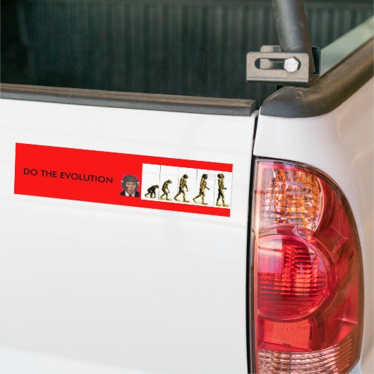 DOE DE EVOLUTIE BUMPERSTICKER (Op Truck)
