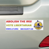DOE DE IRS AF!  Stemming in Libertarian Bumpersticker (Op auto)