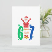 Doe de Math 67 Meme Kerstmis Bedankkaart (Staand voorkant)