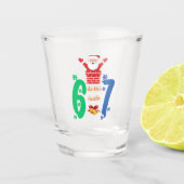 Doe de Math 67 Meme Kerstmis Shot Glas (Voorkant)