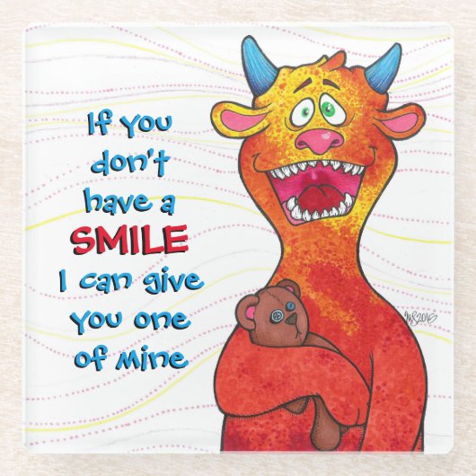 Doe de Monster, het onderzetter van glas Glazen Onderzetter (Voorkant)