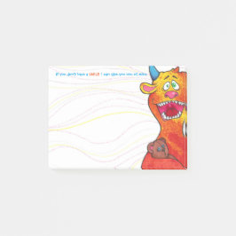 Doe de Monster met/quote, post it notes 4"x3"