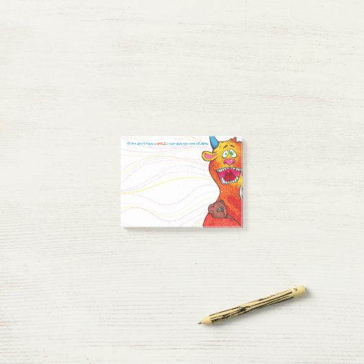 Doe de Monster met/quote, post it notes 4"x3" (Op bureau)