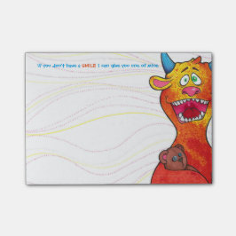Doe de Monster met/quote, post it notes 4"x3"