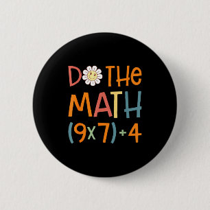 Doe De Rekening 67 Meme Grappig Zes Zeven Wiskunde Ronde Button 5,7 Cm