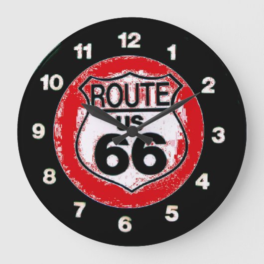 doe de route 66 muurklok grote klok (Voorkant)