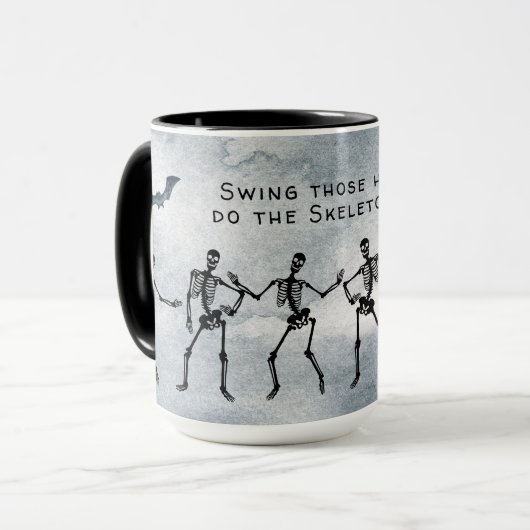 Doe de skeletdia! Danskeletten Mok (Voorkant links)