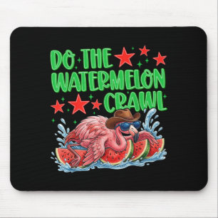 Doe De Watermeloen Kruipen Grappige Flamingo Cowbo Muismat