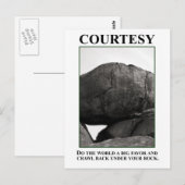 Doe de wereld een plezier; ga terug onder je steen briefkaart (Voorkant / Achterkant)