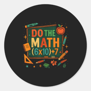 Doe De Wiskunde 67 Grappige Vergelijking Schoolbor Ronde Sticker
