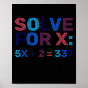 Doe de wiskunde 67 Meme grappig zes zeven, Algebra Poster