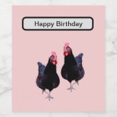 Doe de zwarte kippen strut, wijn etiket (Enkel label)