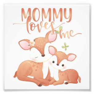 Doe Deer en Fawn Mommy Loves me Foto Afdruk