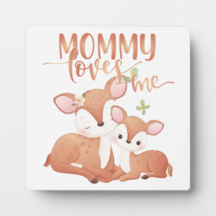 Doe Deer en Fawn Mommy Loves me Fotoplaat