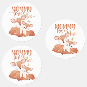 Doe Deer en Fawn Mommy Loves me Labels