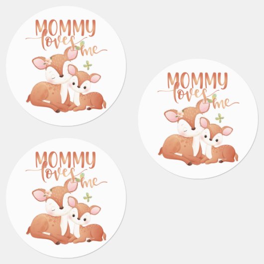 Doe Deer en Fawn Mommy Loves me Labels (Groep)