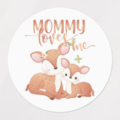 Doe Deer en Fawn Mommy Loves me Labels (Design 1)