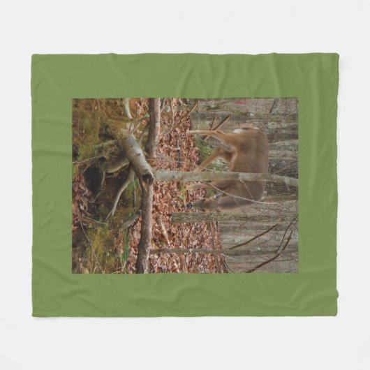 Doe Deer in de bomen Fleece Deken (Voorkant (Horizontaal))
