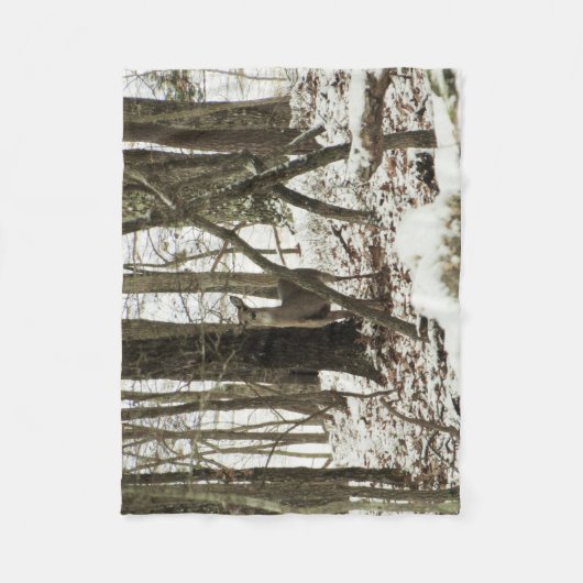 Doe Deer in de sneeuw Fleece Deken (Voorkant)