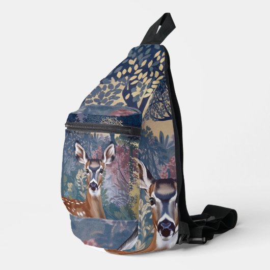 Doe Deer Patroon Sling Bag (Rechterhoek)
