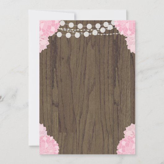 Doe Deer Rustic Girl Baby shower Uitnodiging (Achterkant)