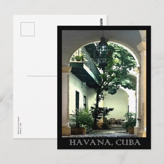 Doe een Courtyard in, Havana, Cuba Briefkaart (Voorkant / Achterkant)