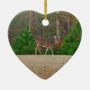 Doe een Deer en Pine Trees Keramisch Ornament