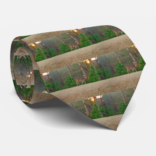 Doe een Deer en Pine Trees Stropdas (Opgerold)