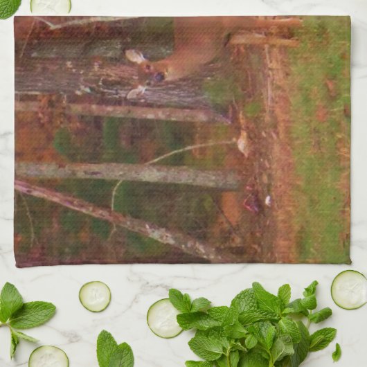 Doe een Deer in het Arrowidenmeer Theedoek (Gevouwen)