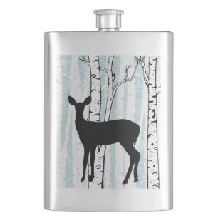 Doe een Deer in het vogelbos op de blauwe fles Flacon