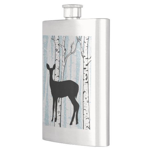 Doe een Deer in het vogelbos op de blauwe fles Flacon (Links)