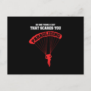 Doe een ding per dag paragliding avontuur feestdagenkaart