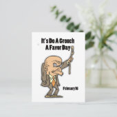 Doe een grouch een feestdag op 16 februari briefkaart (Staand voorkant)