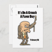 Doe een grouch een feestdag op 16 februari briefkaart (Voorkant / Achterkant)