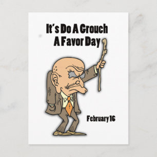 Doe een grouch een feestdag op 16 februari briefkaart