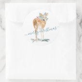 Doe een hert gekleed voor Kerstmis Ronde Sticker (Tas)