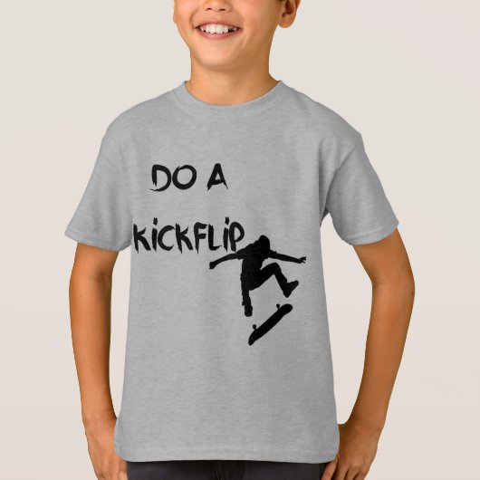 Doe een KickFlip. Unisex Skater Shirt (Voorkant)