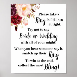 Doe een ring aan Marsala Shower Game Bord Poster