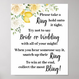 Doe een ring om het bruidsbadspelbord poster