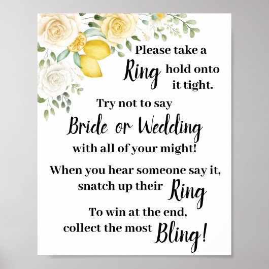 Doe een ring om het bruidsbadspelbord poster (Voorkant)