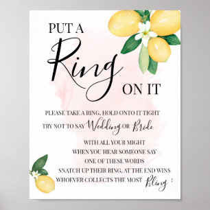 Doe een ring om het bruidsfeest spel met citroenen poster